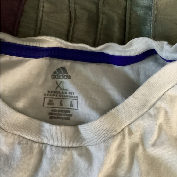 Adidas White and Blue Graphic Tank Top - Picture 2 of 4